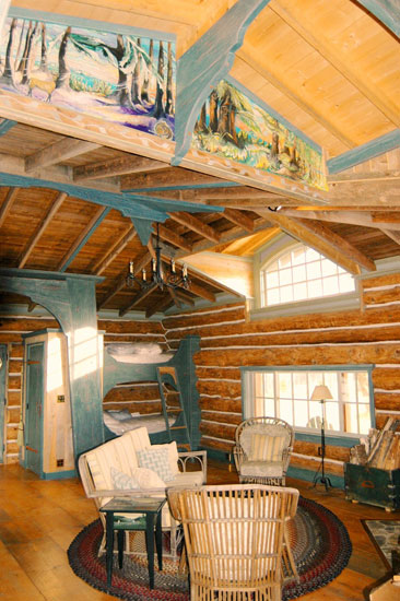 photo of restored naskeag cabin interior