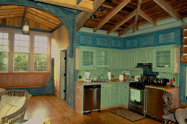 photo of restored naskeag cabin kitchen