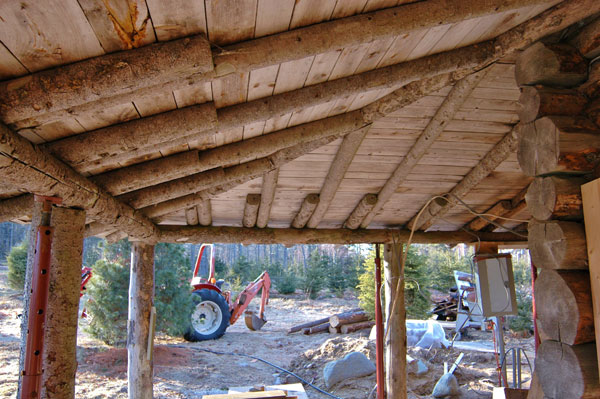 photo of naskeag cabin porch before restoration