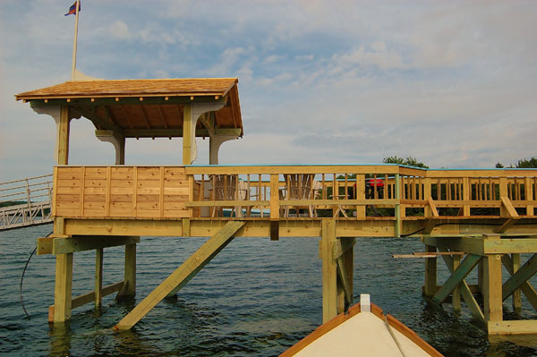 photo of the dock at haidens’s lane, little deer isle maine